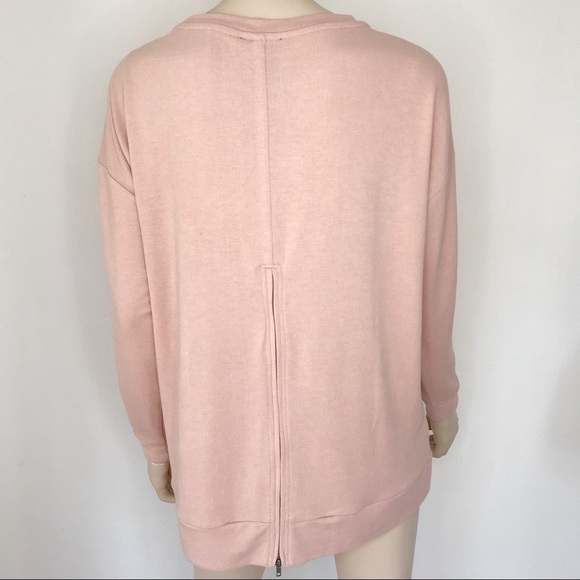 NEW PREMISE Back Zip Sweater Blush Nude Pink M - Picture 4 of 6